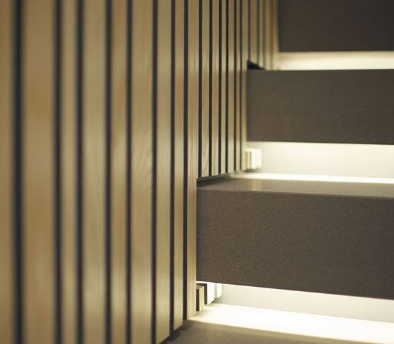 Bespoke illuminated stairs.