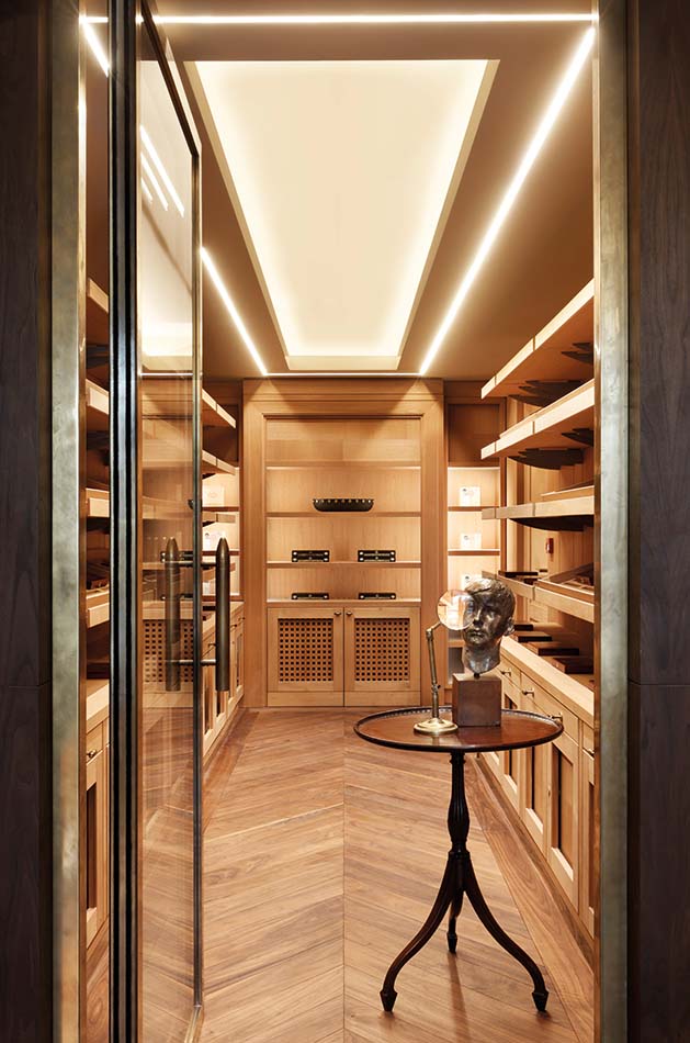 Bespoke joinery cabinets for cigar humidors.